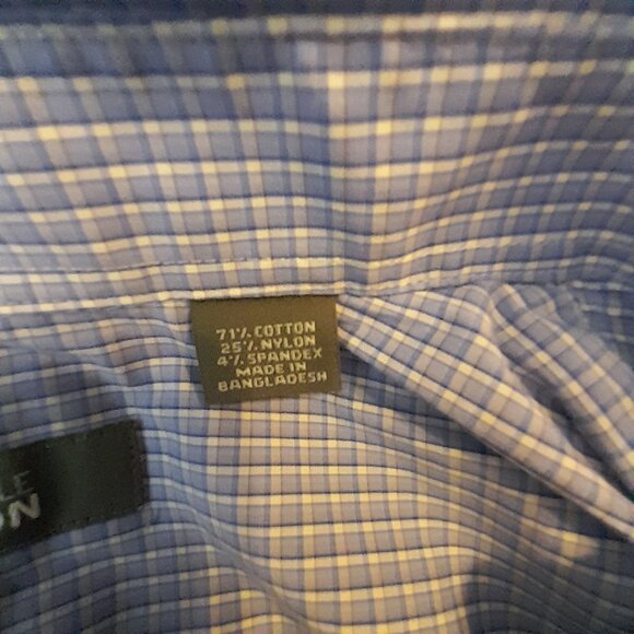 Kenneth Cole Reaction Men's Blue Checkered Long-Sleeve Button-Down Shirt Size XL - Picture 9 of 11